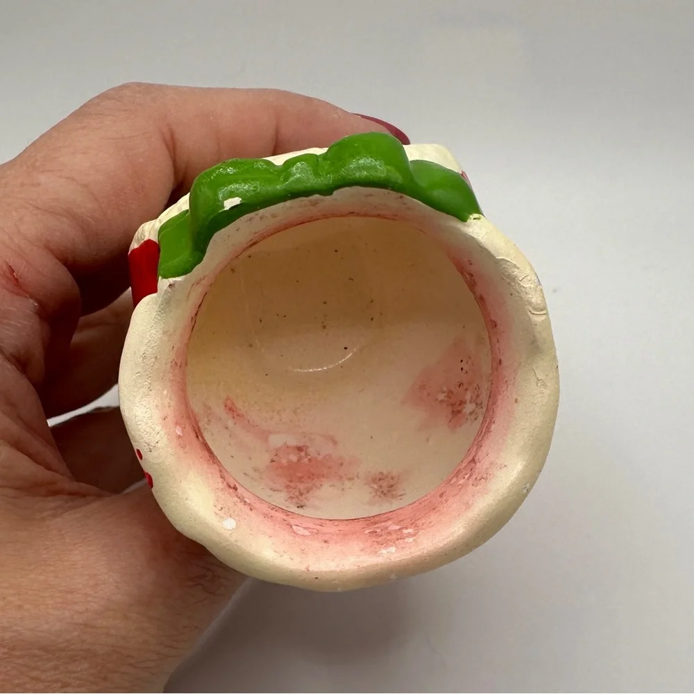 Vintage Lefton Girl on Winter‎ Sled Votive Candle Holder #7047, Japan, Holiday